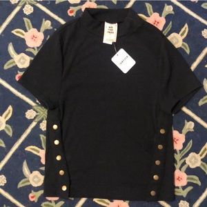 Free People Mock Neck Crop Top